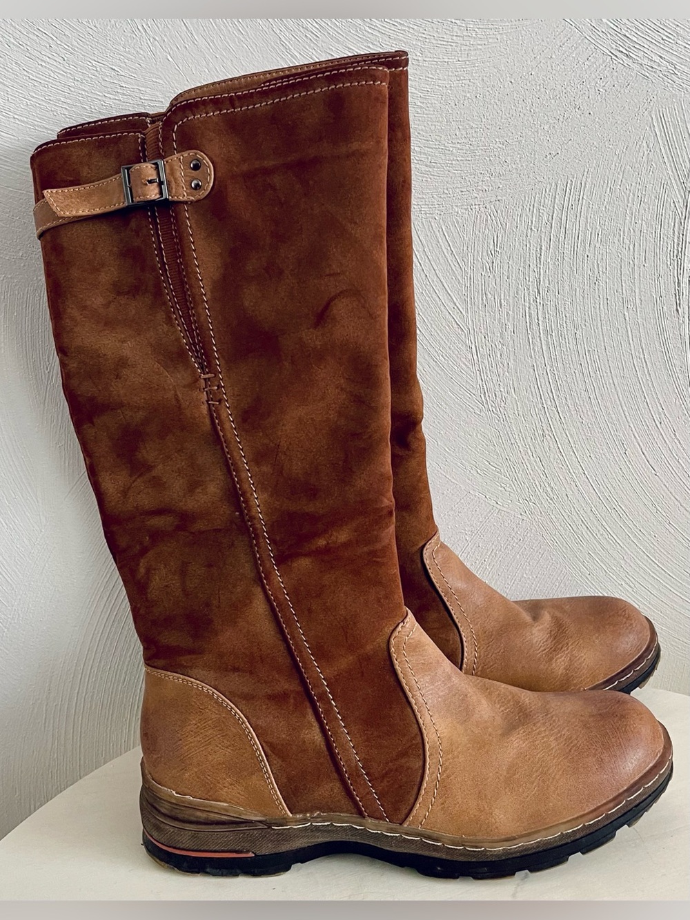 Patrizia Step Tall Boots Heldia Faux Fur Lined EUC Women’s Size 39 / 8.5